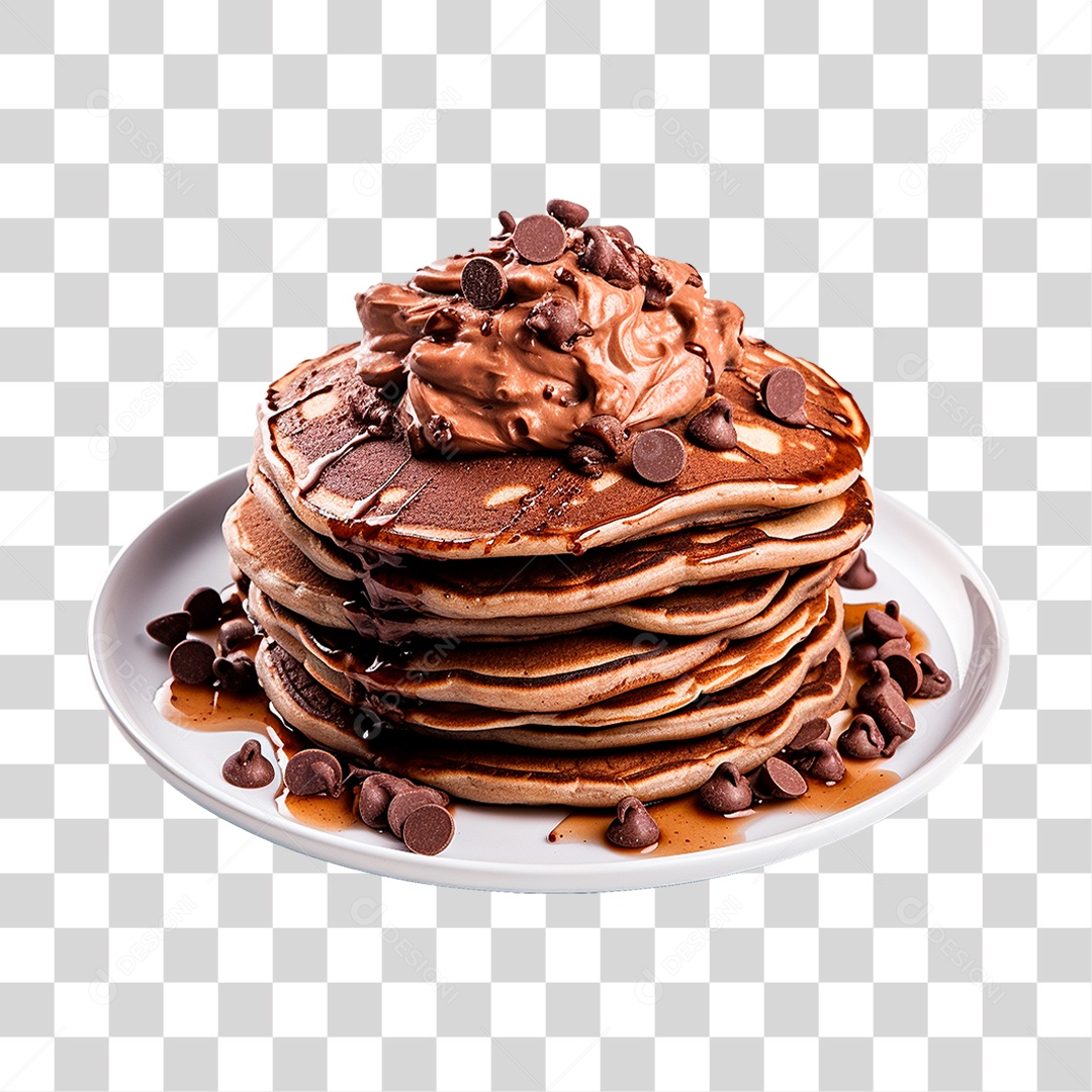 Panquecas com Cobertura de Chocolate PNG Transparente