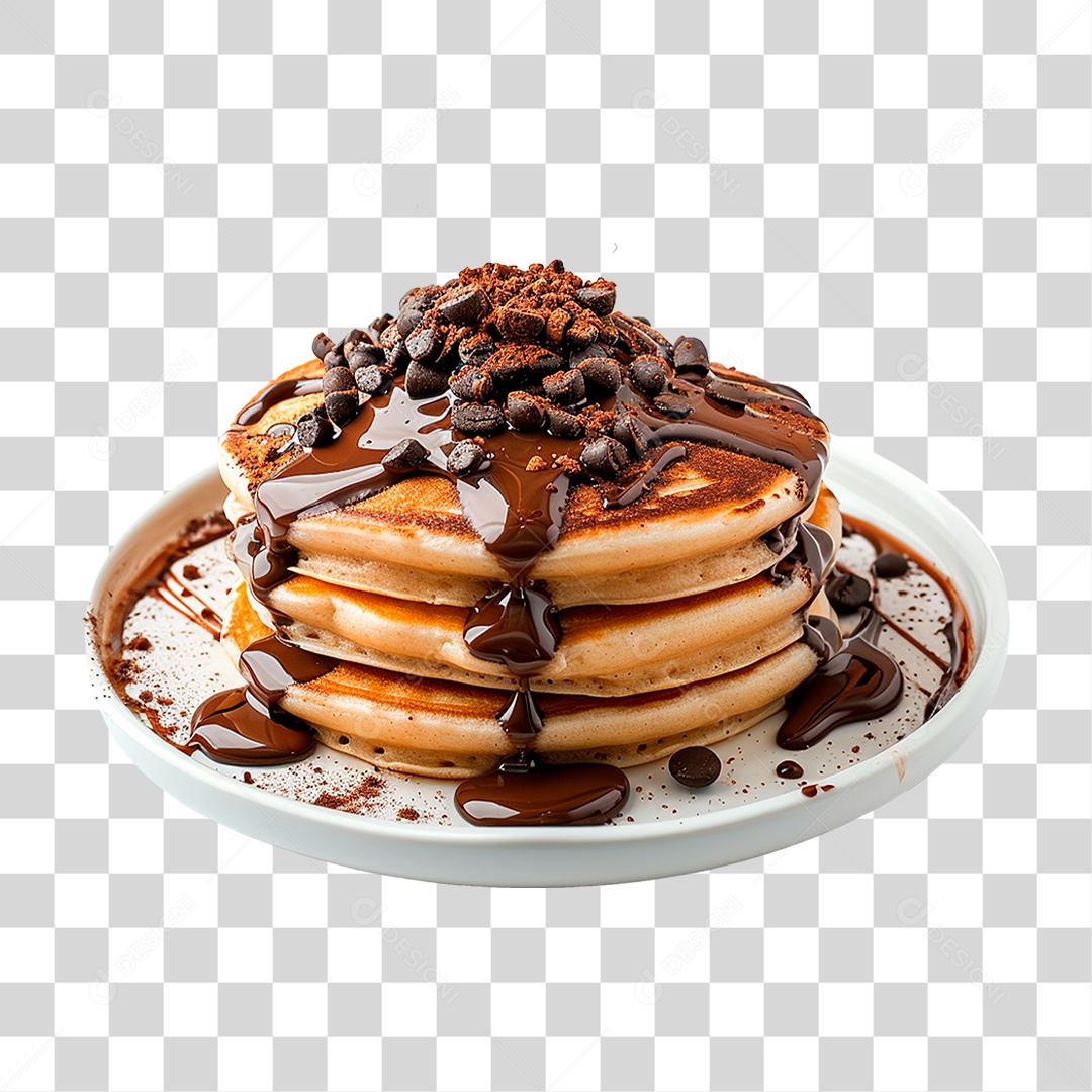 Panquecas com Cobertura de Chocolate PNG Transparente