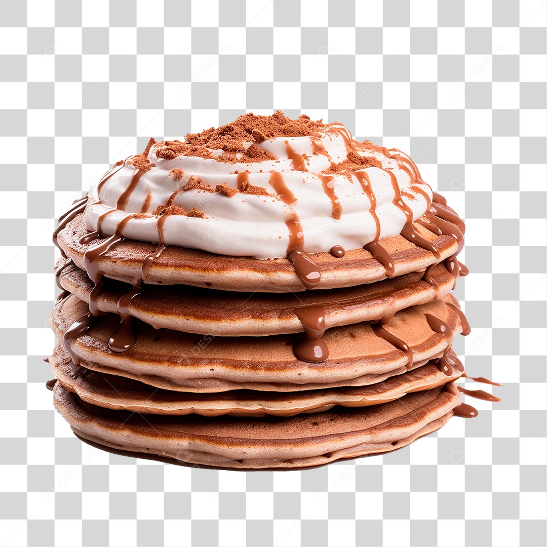 Panquecas com Cobertura de Chocolate PNG Transparente