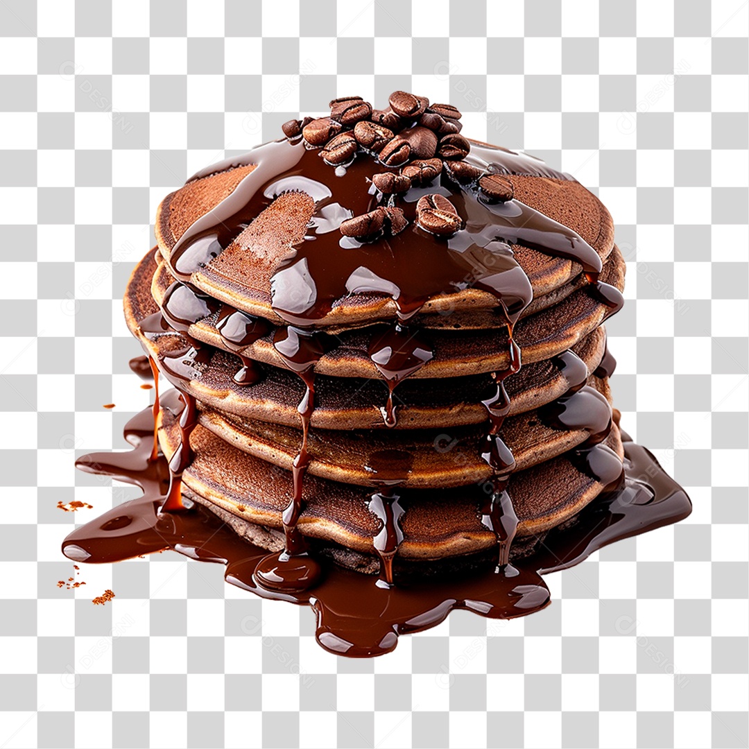 Panquecas com Cobertura de Chocolate PNG Transparente