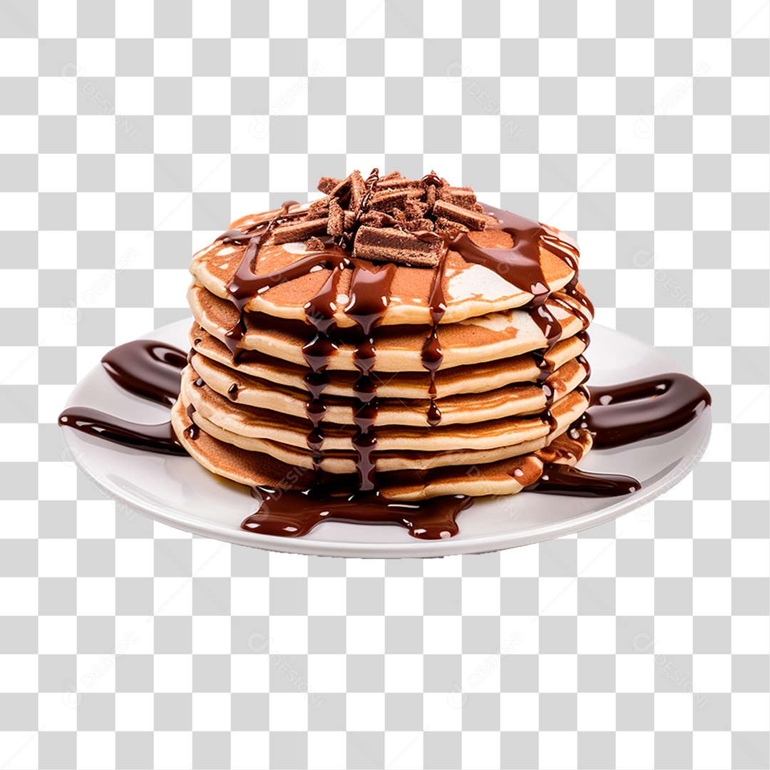 Panquecas com Cobertura de Chocolate PNG Transparente