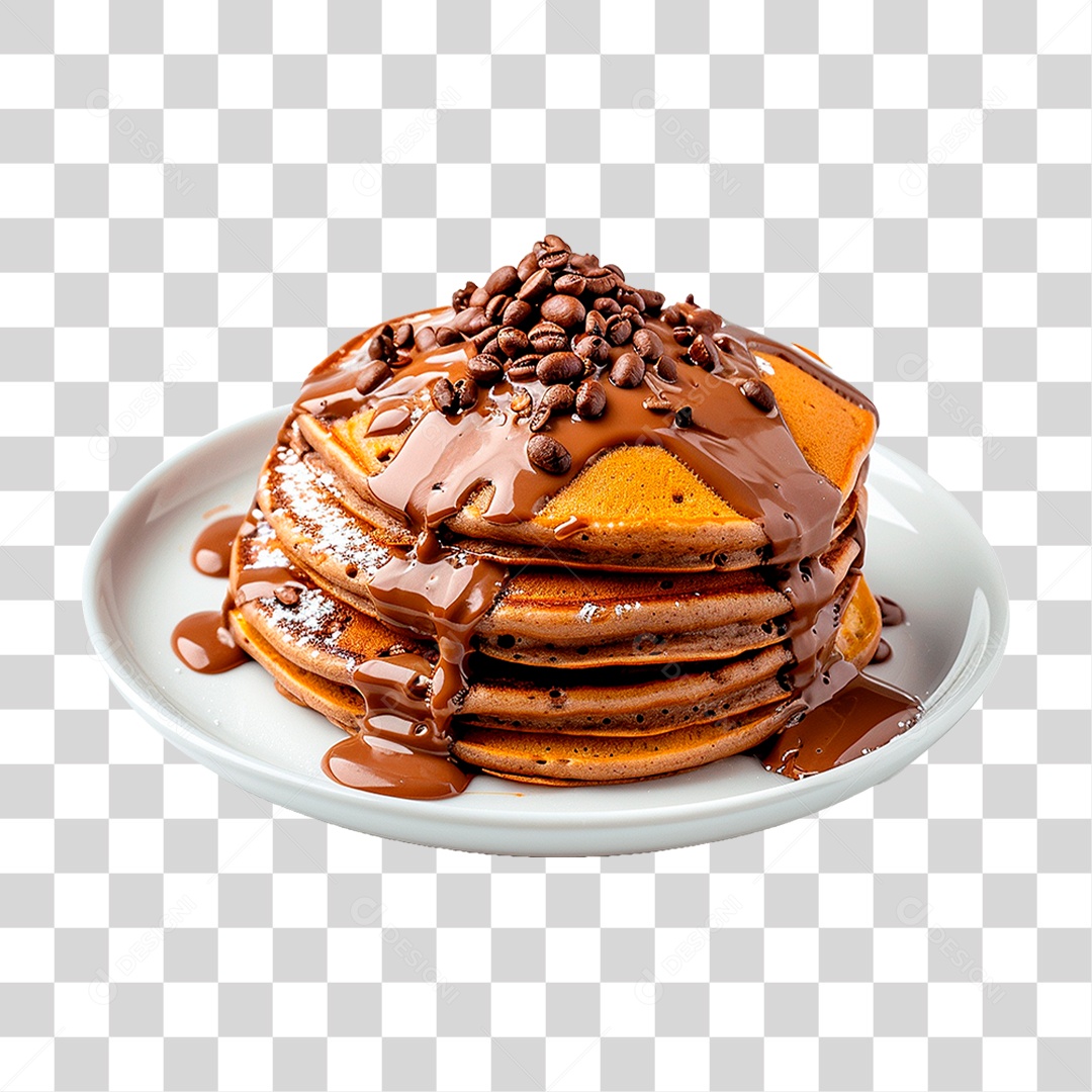 Panquecas com Cobertura de Chocolate PNG Transparente