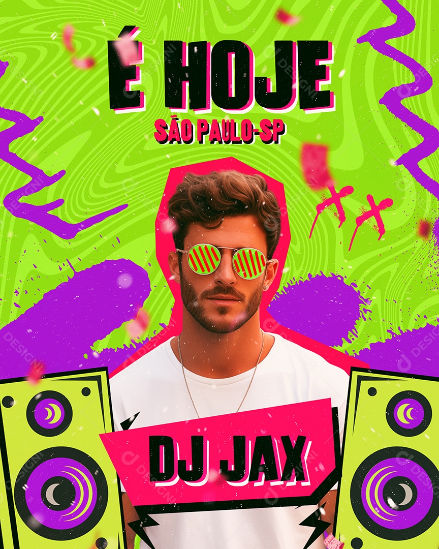 Flyer Carnaval É Hoje DJ Jax Social Media PSD Editável