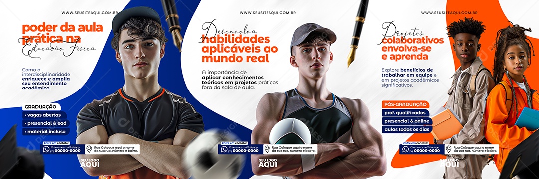 Projetos Colaborativos Envollva-se e Aprenda Social Media PSD Editável