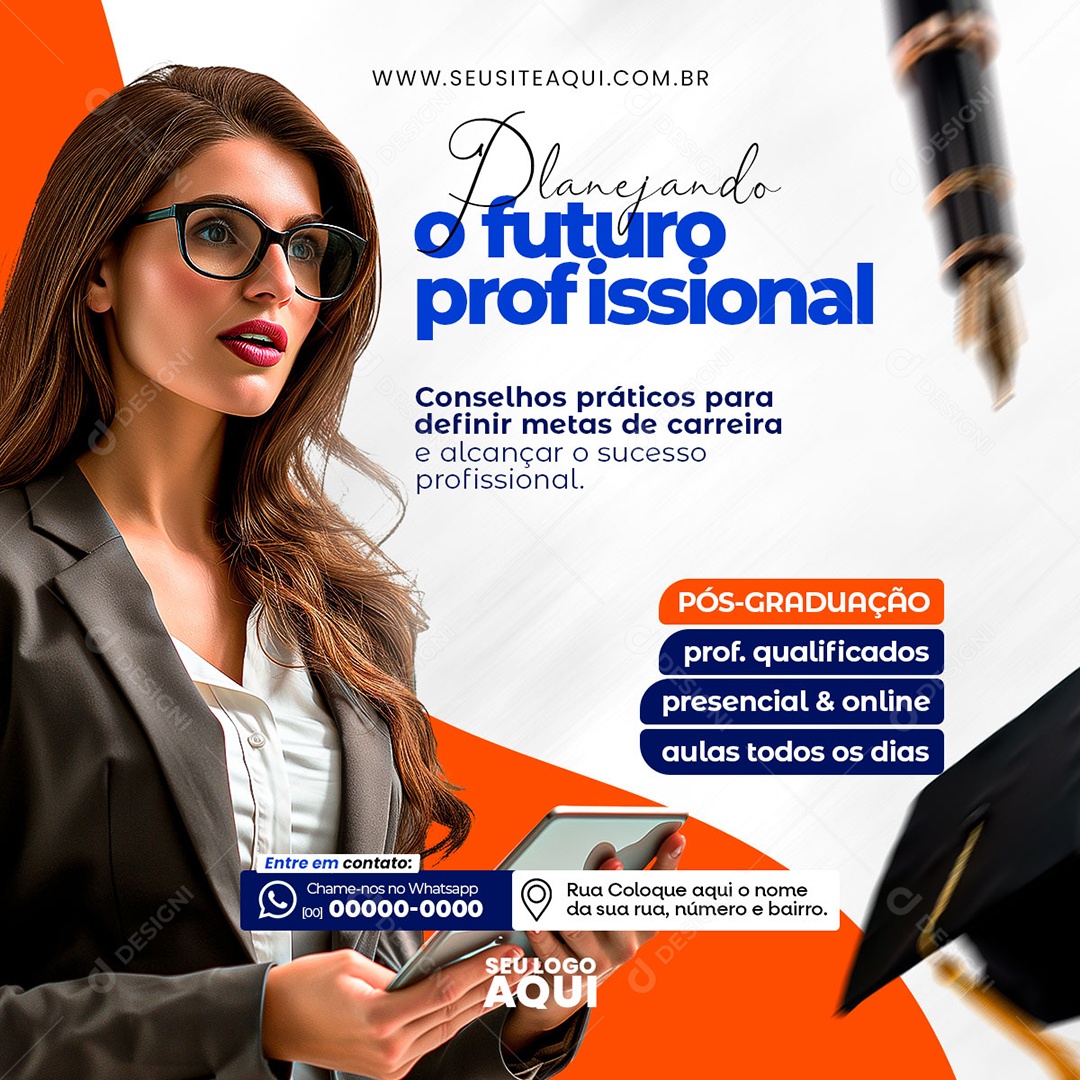 Feed Volta às Aulas Planejando o Futuro Profissional Social Media PSD Editável