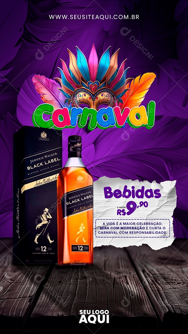 Story Carnival Drinks Starting At 9.90 Life is the Greatest Celebration Social Media Editable PSD