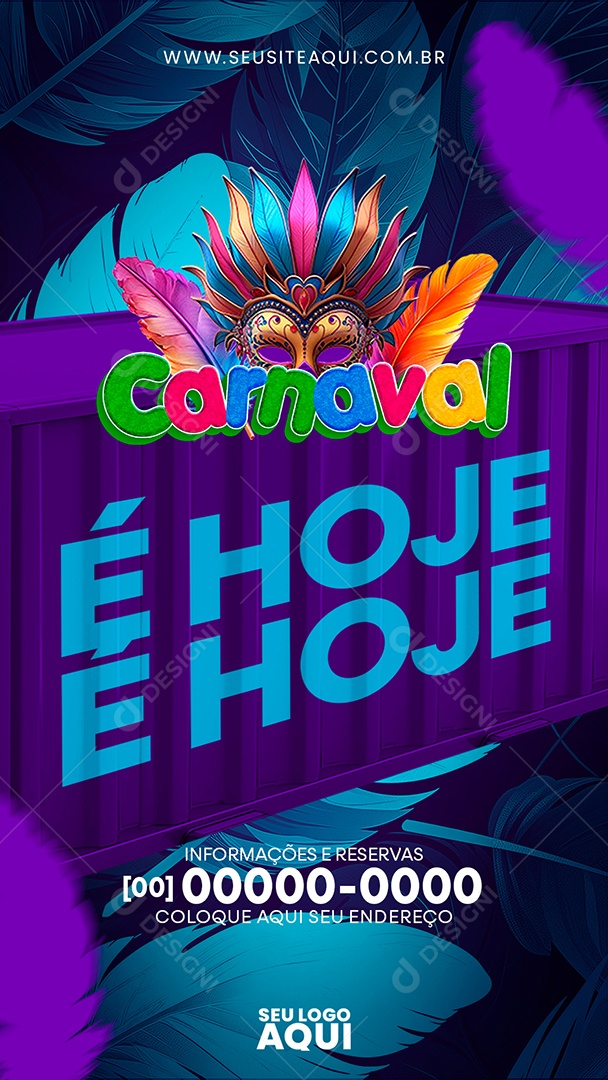 Story Carnaval é Hoje Informações e Reservas Social Media PSD Editável