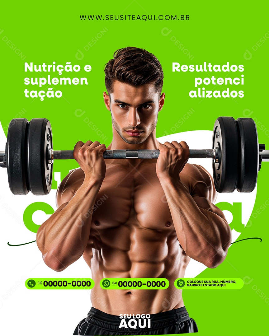 Nutricionista Nutrição e Suplementação Resultados Potencializados Social Media PSD Editável