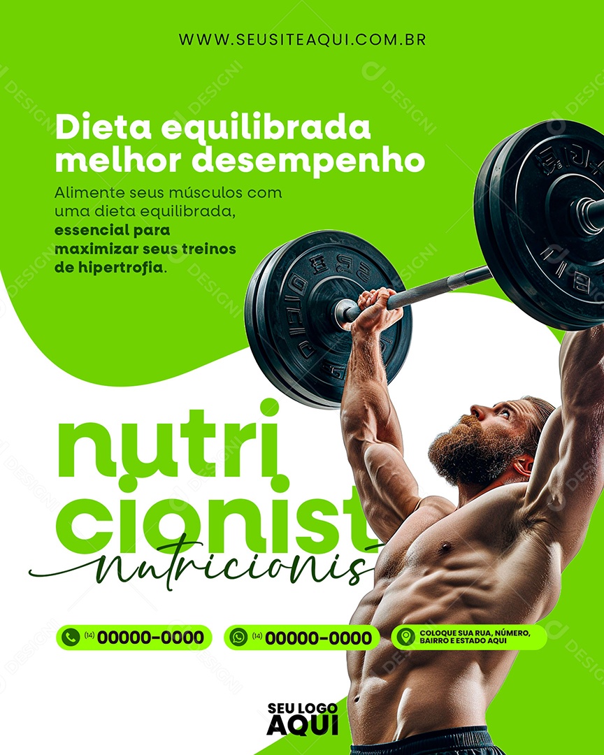 Nutritionist, Balanced Diet, Best Performance, Social Media, Editable PSD