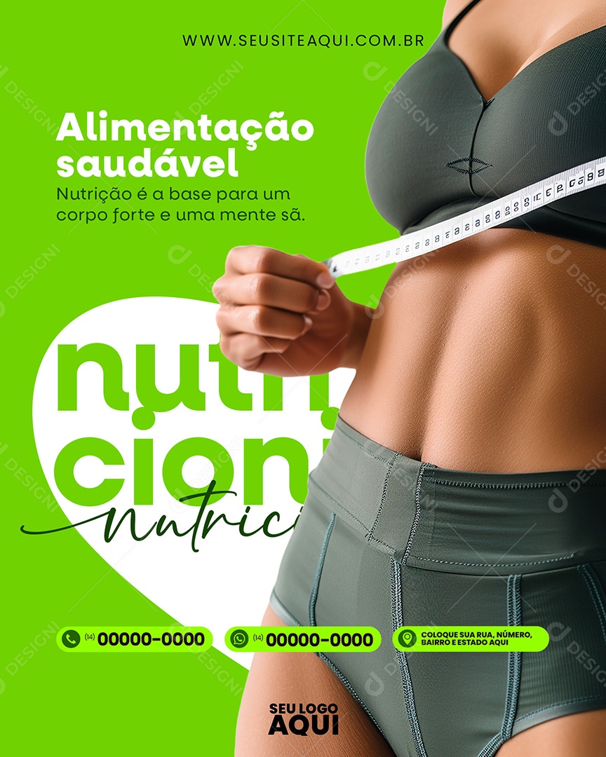 Alimentação Saudável Nutricionista Social Media PSD Editável