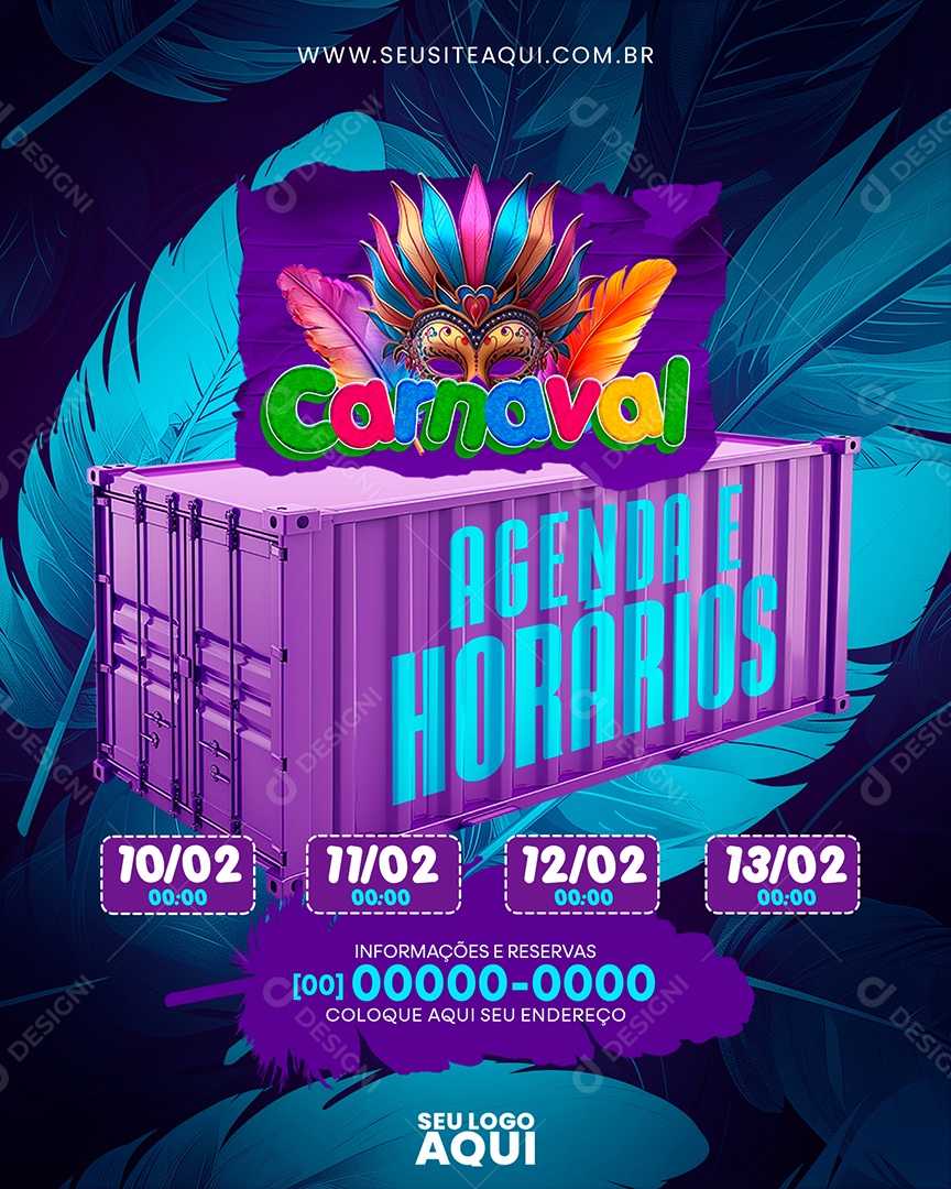 Agenda e Horários Social Media PSD Editável