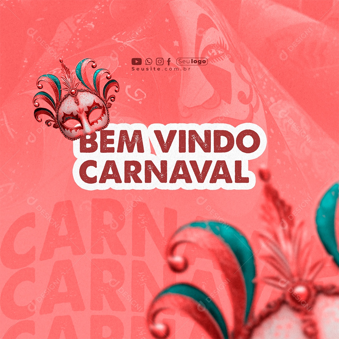 Bem Vindo Carnaval Social Media PSD Editável