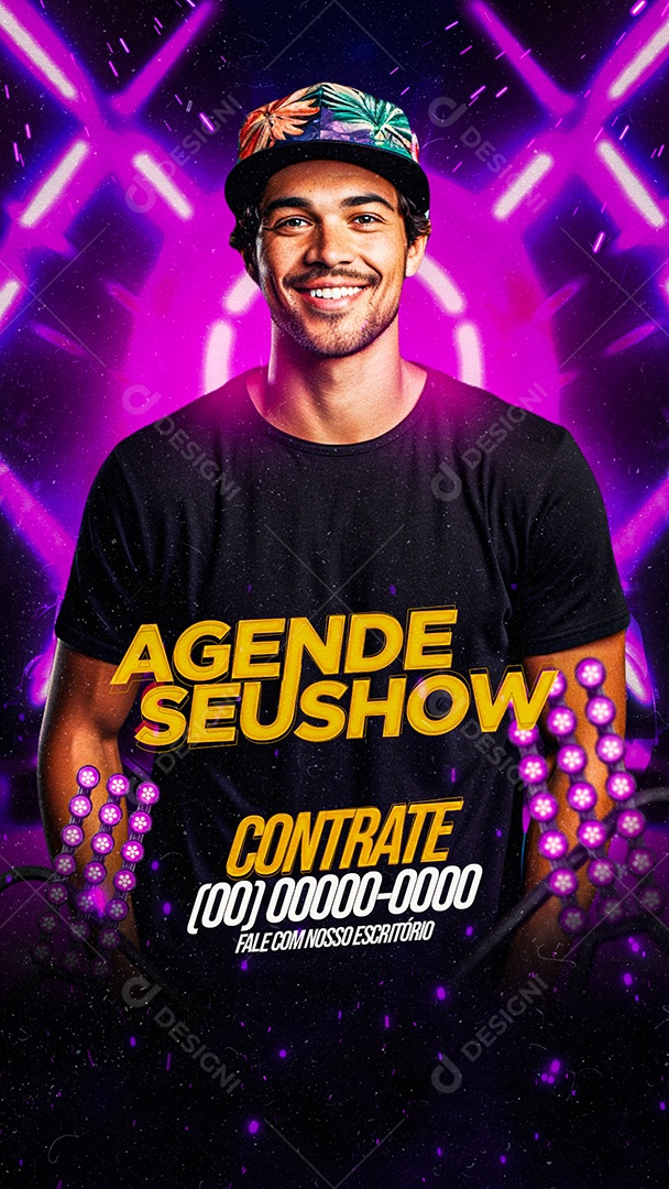Story Flyer Agende seu Show Contrate Social Media PSD Editável