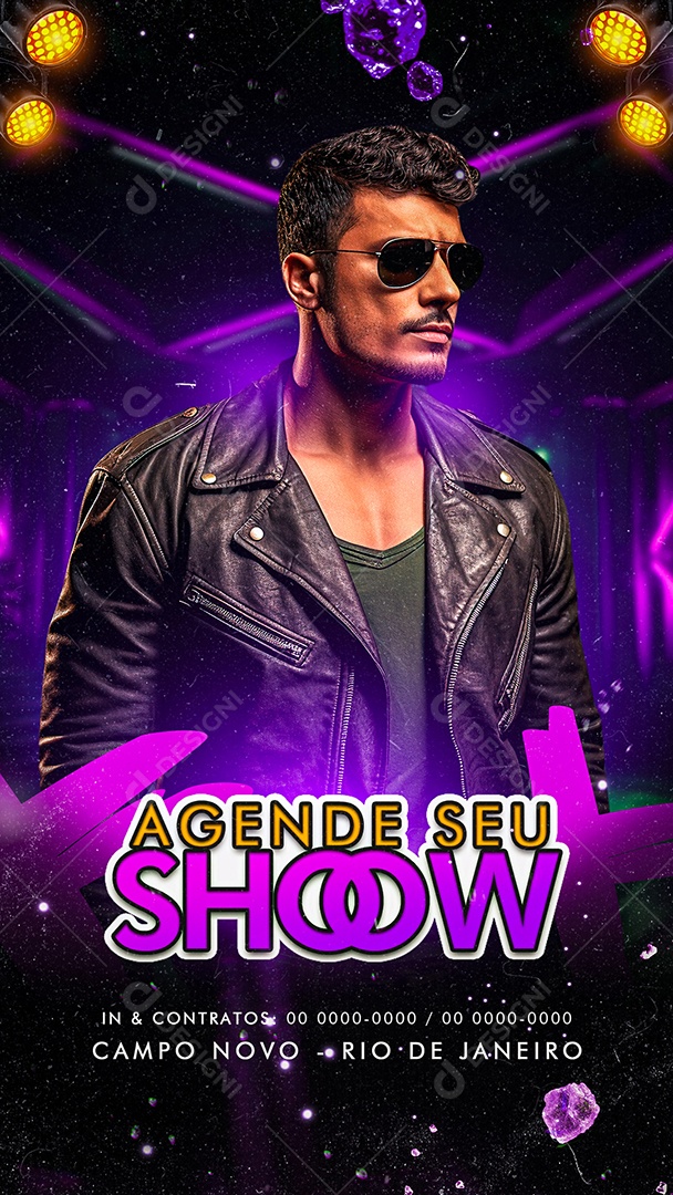 Story Flyer Agende seu Show Agende Mensal Social Media PSD Editável