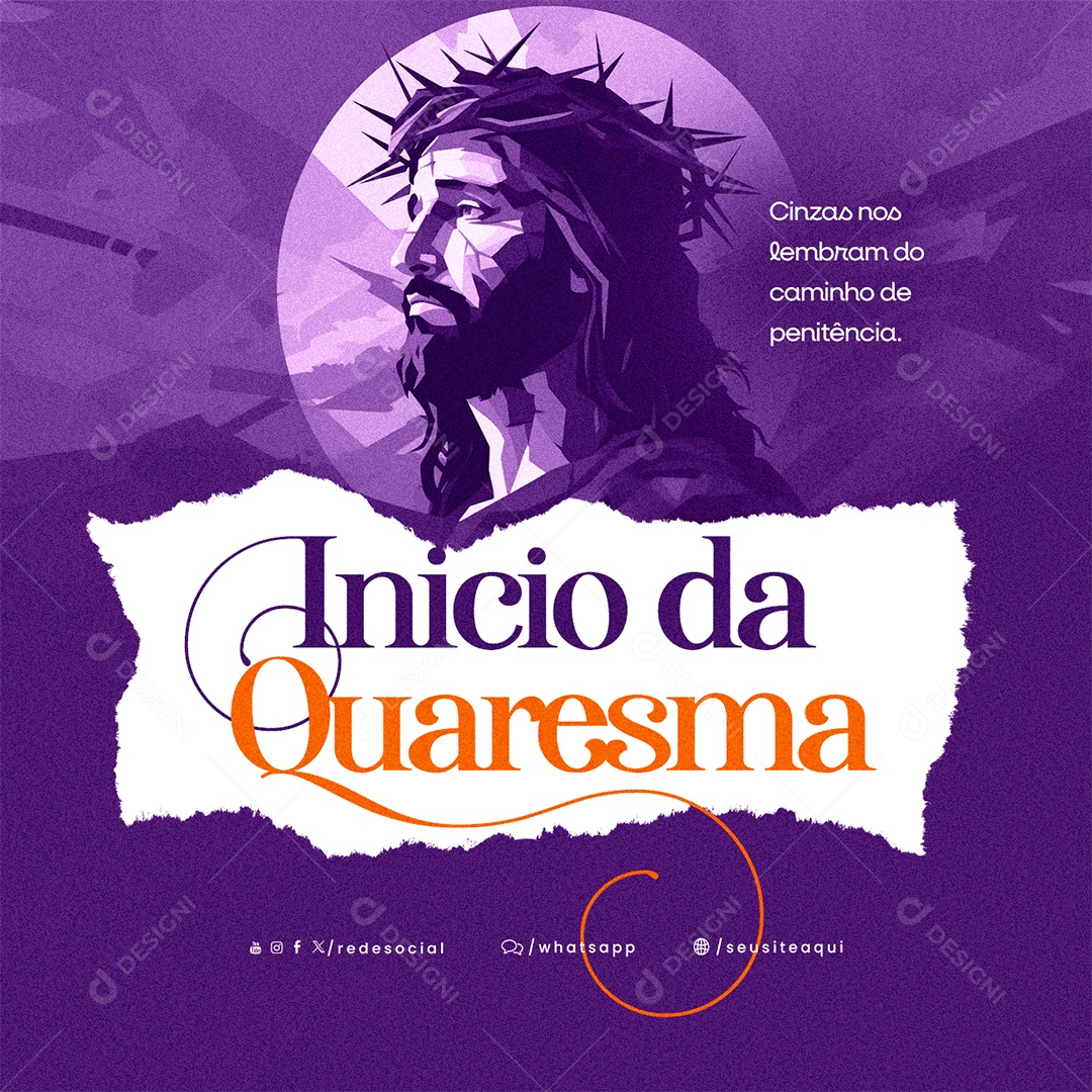 Inicio da Quaresma 14 De Fevereiro Social Media PSD Editável