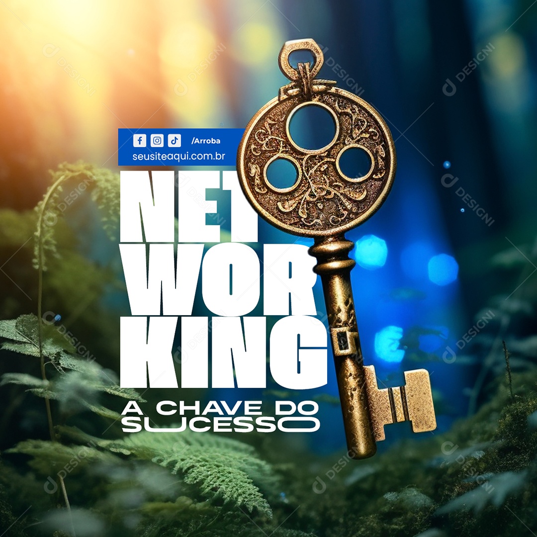 Marketing Digital Networking A Chave do Sucesso Social Media PSD Editável