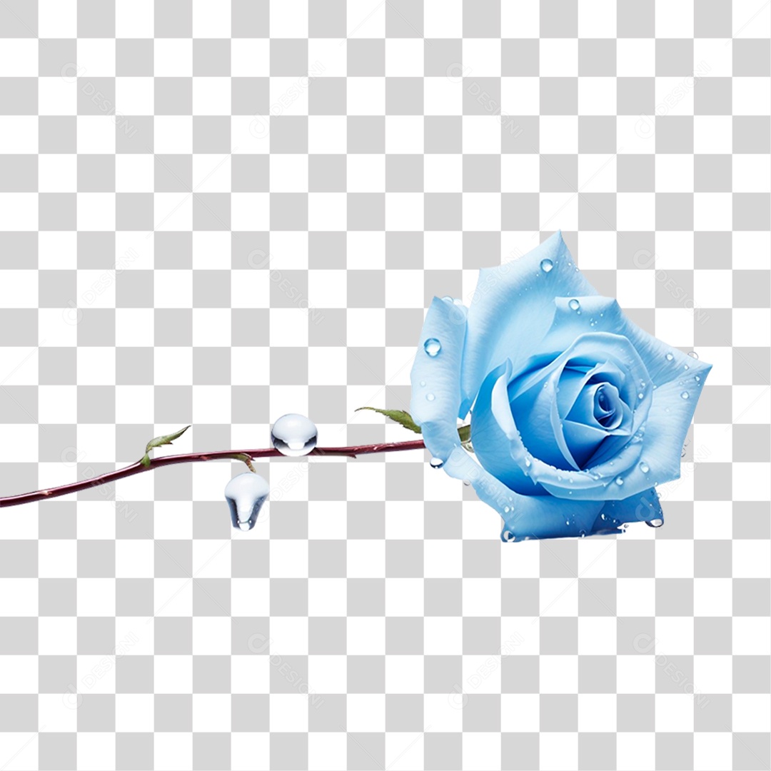 Rosa Azul PNG Transparente
