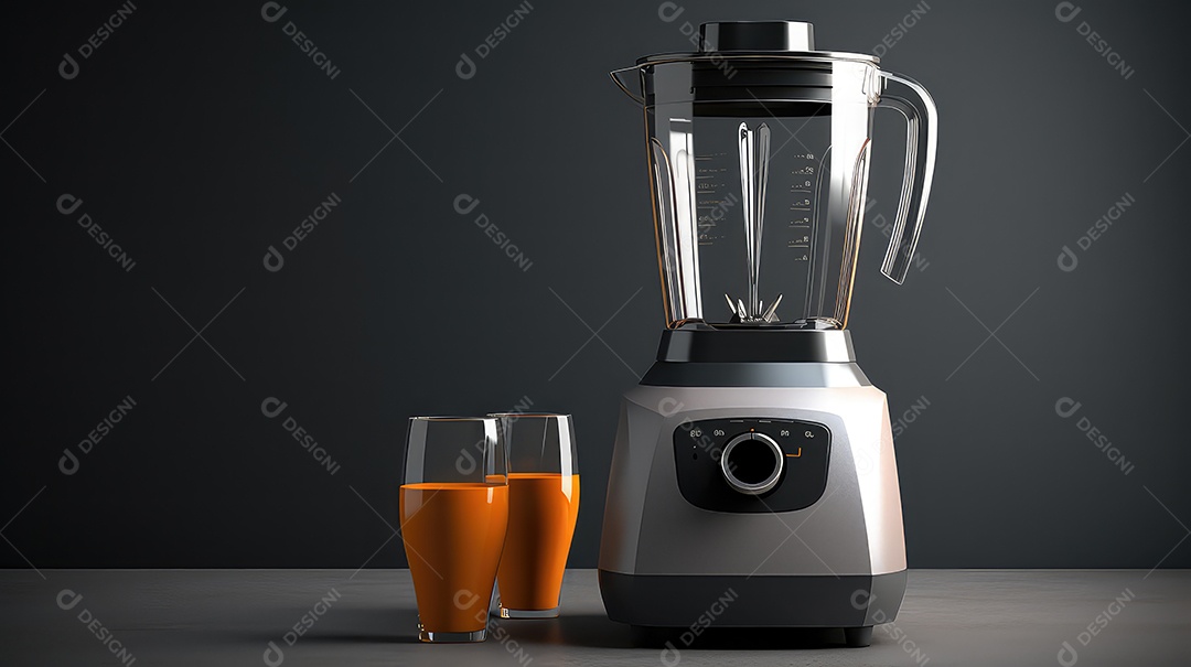 Liquidificador com ingredientes para fazer smoothie