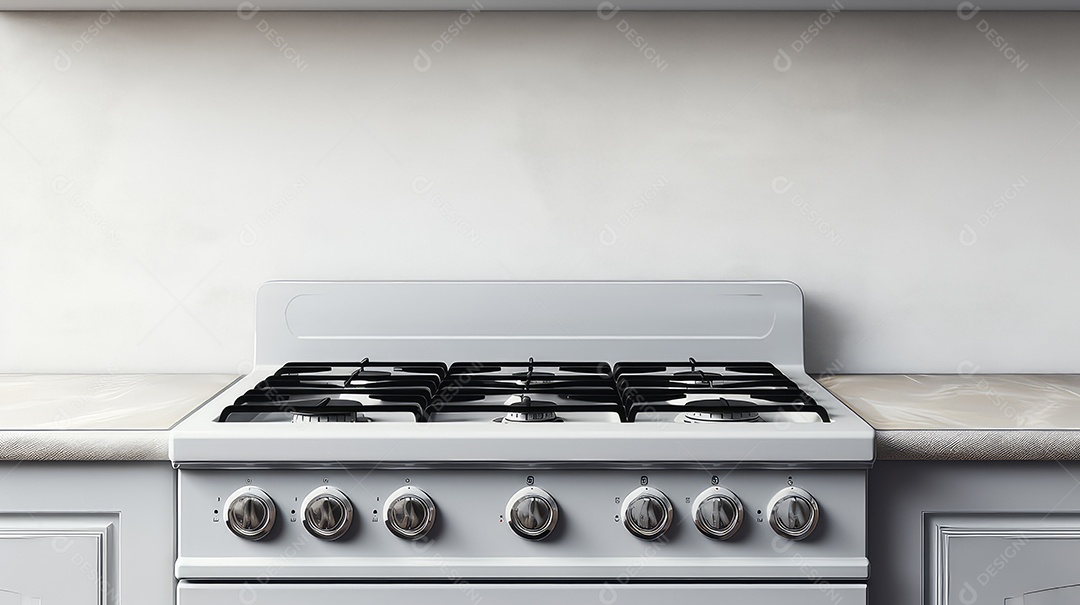 Fogão a gás branco moderno no quarto
