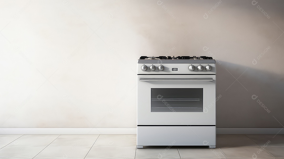 Fogão a gás branco moderno no quarto