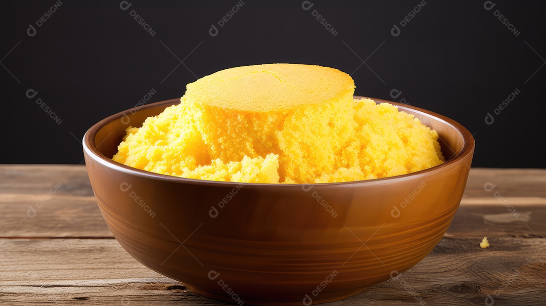 Pão de milho em uma tigela isolado em fundo branco