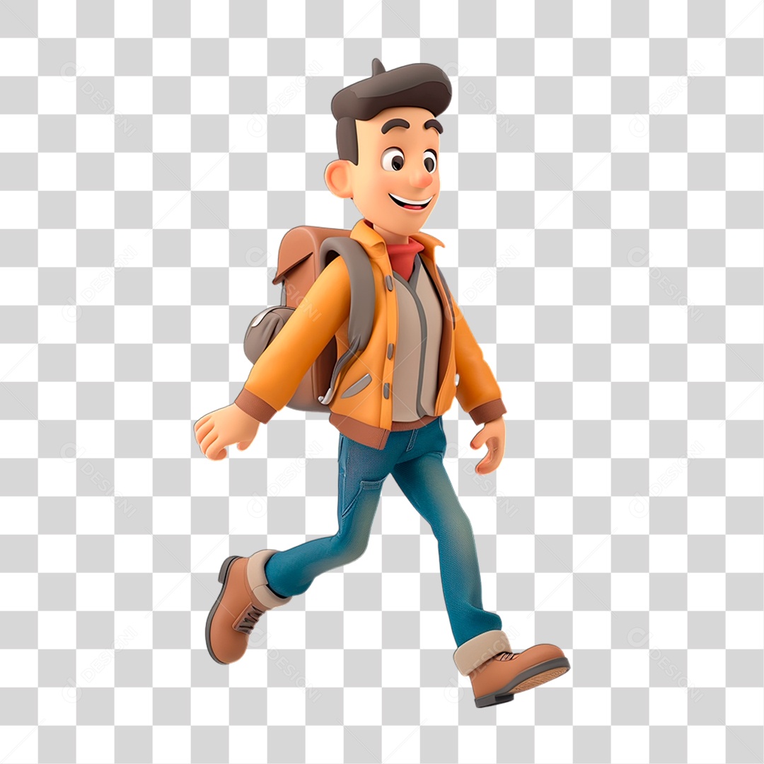 Menino com Bolsa Nas Costa PNG Transparente