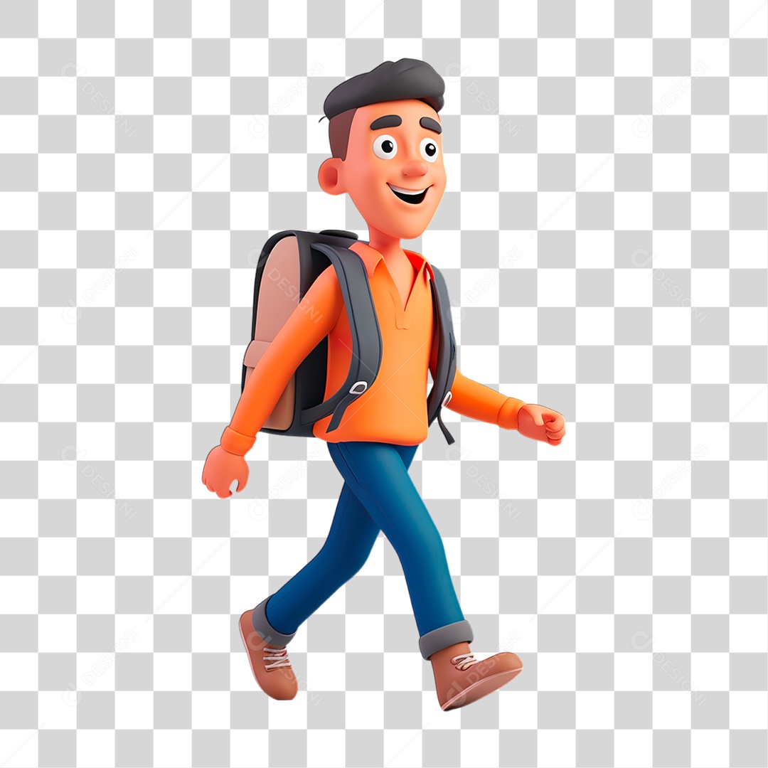 Menino com Bolsa Nas Costa PNG Transparente