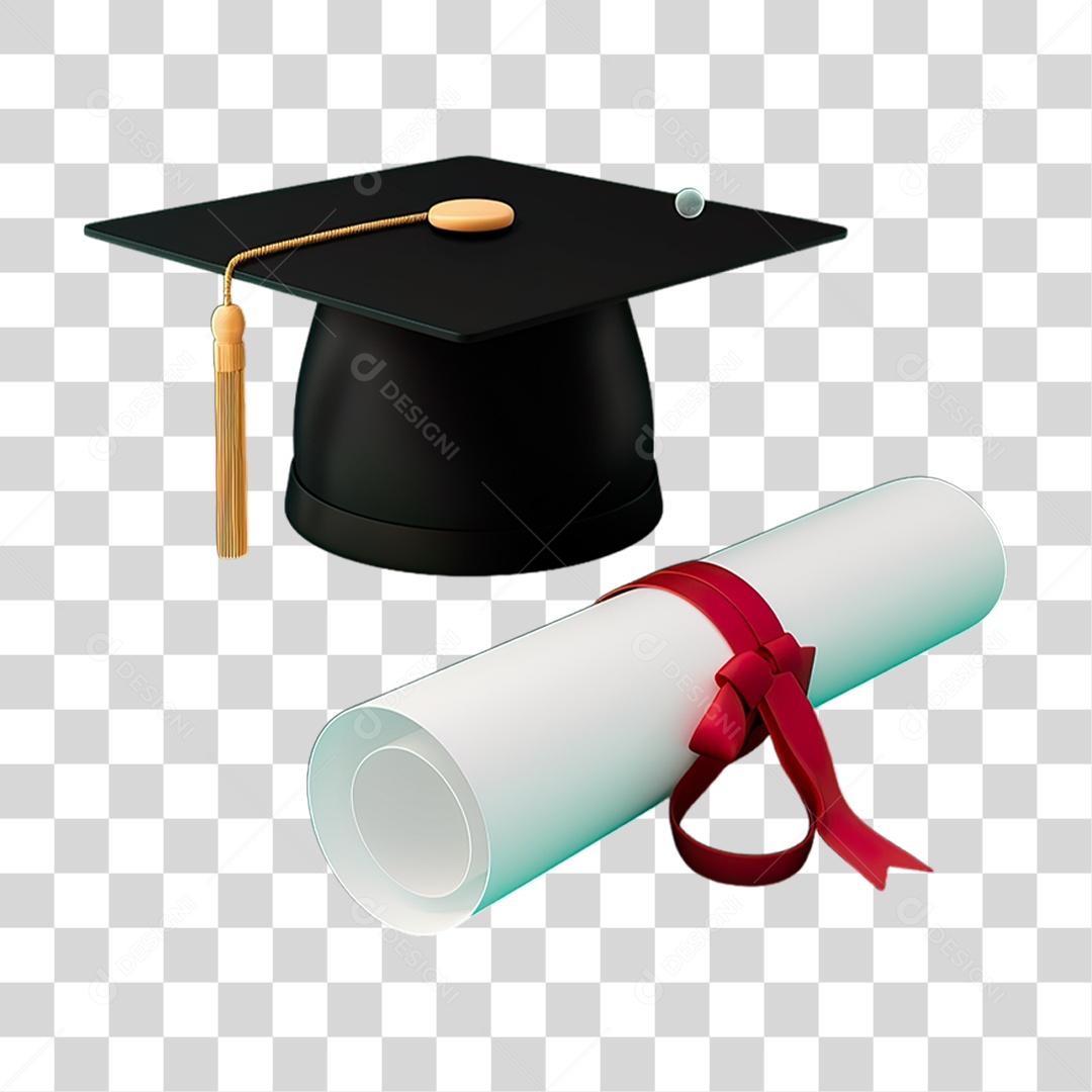 Chapéu de Formatura com Diploma PNG Transparente
