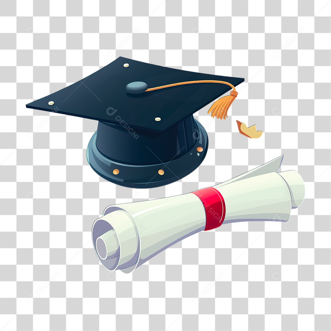 Chapéu de Formatura com Diploma PNG Transparente