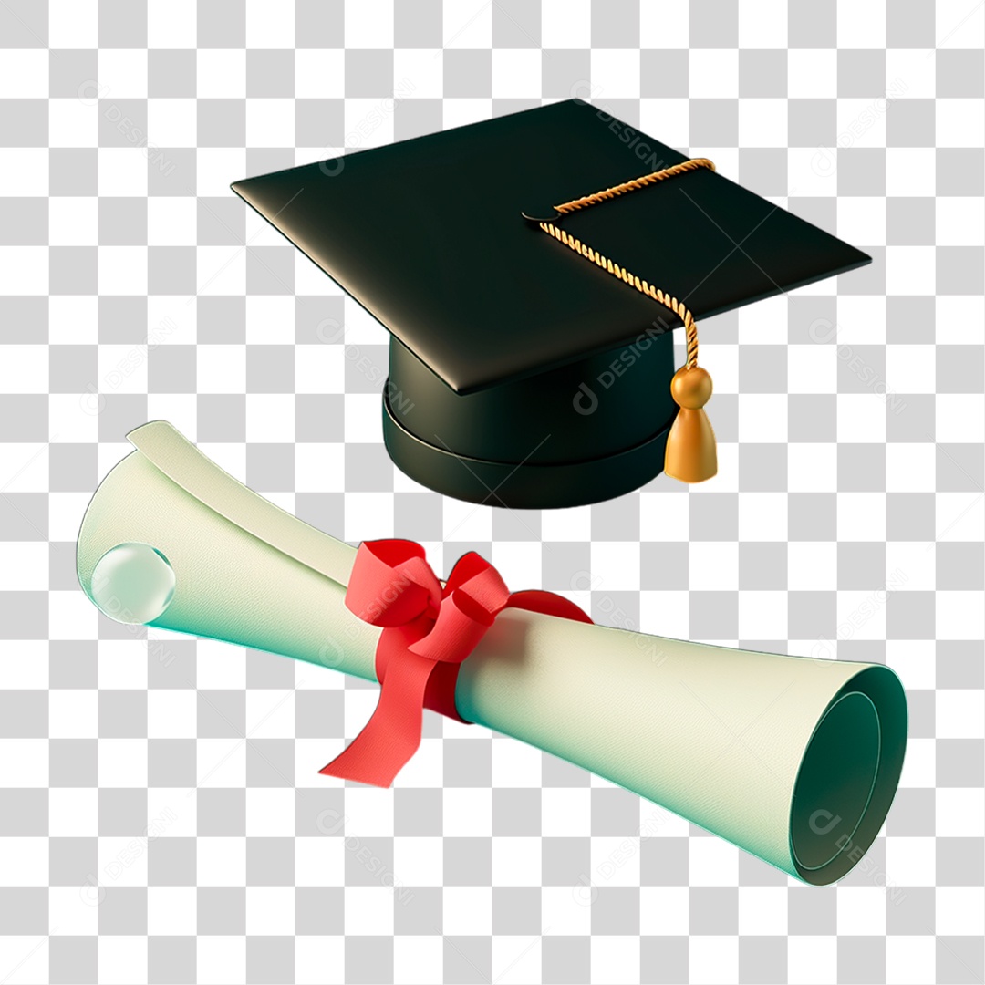 Chapéu de Formatura com Diploma PNG Transparente