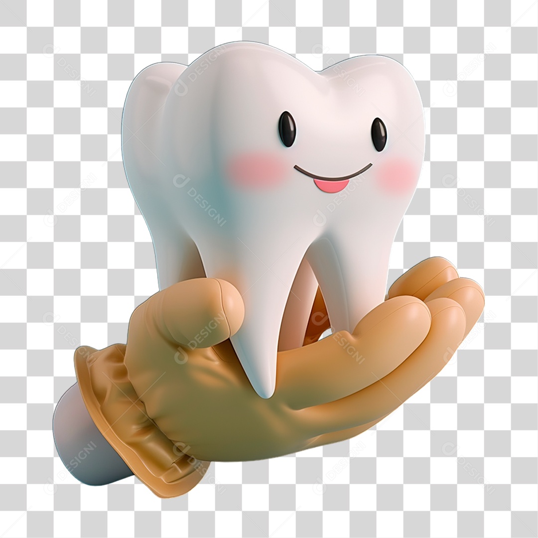 Mão Segurando Dente PNG Transparente