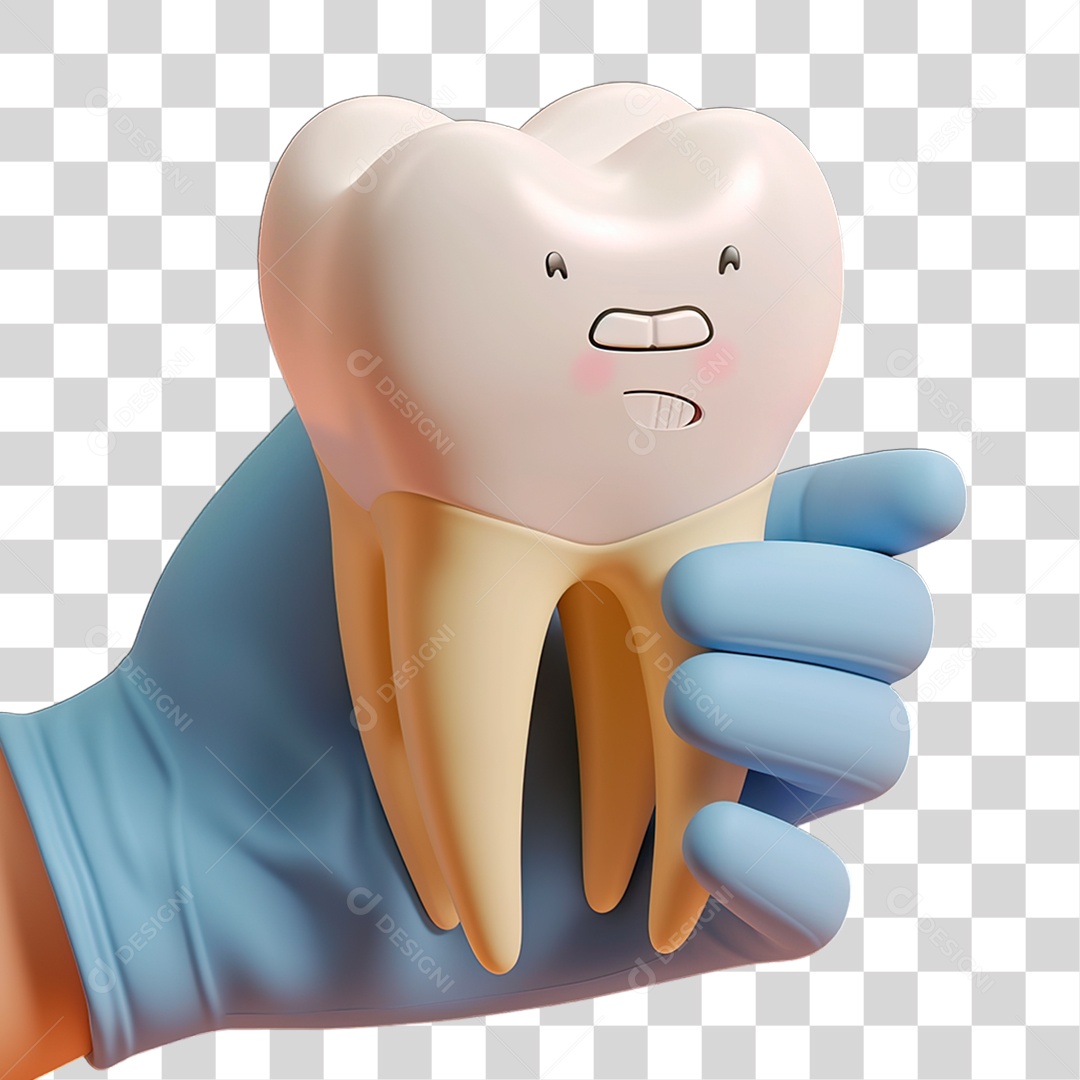 Mão Segurando Dente PNG Transparente