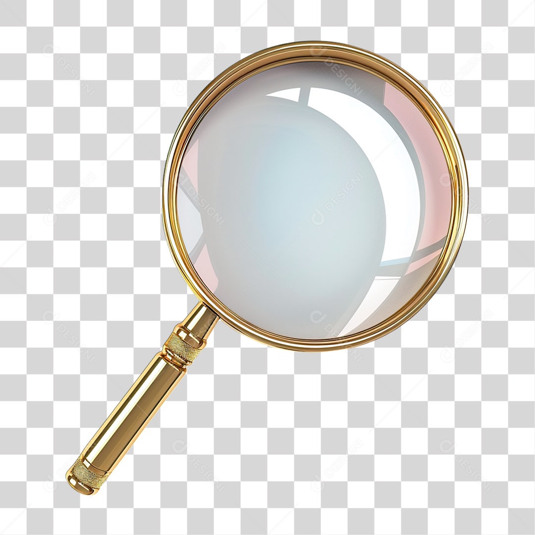 Lupa Dourada PNG Transparente