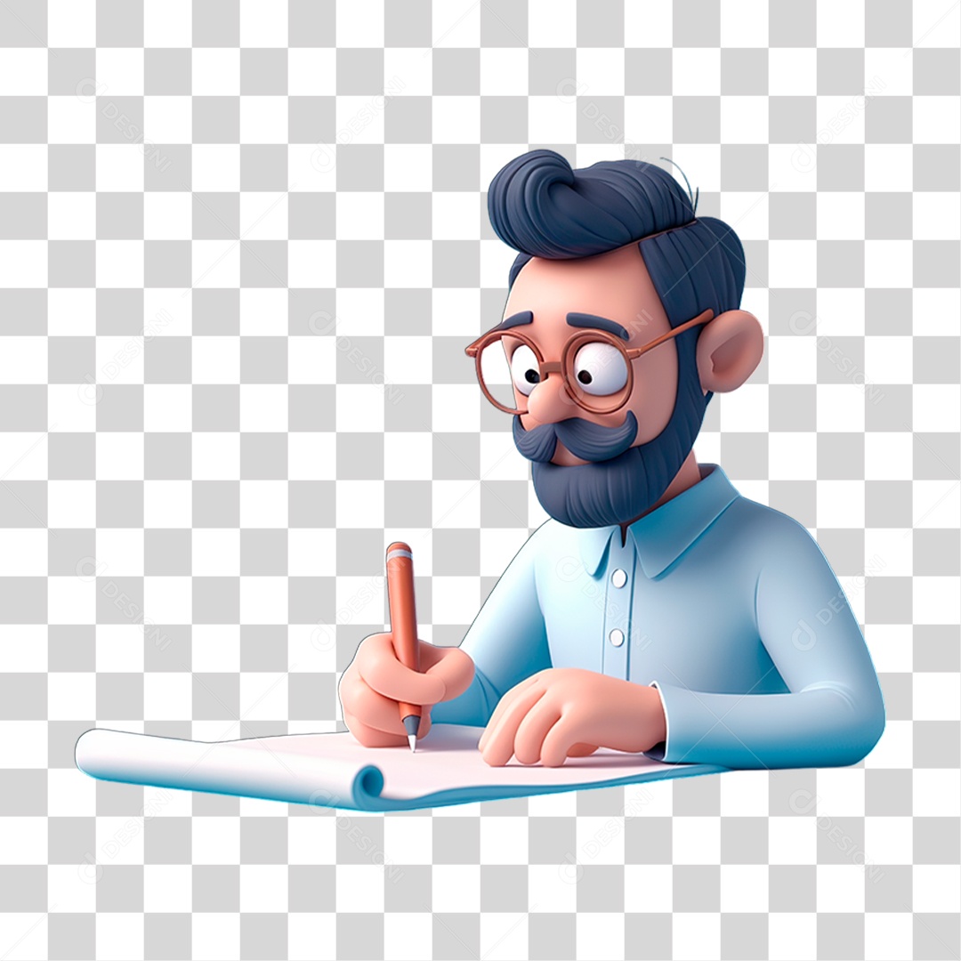 Homem Escrevendo PNG Transparente