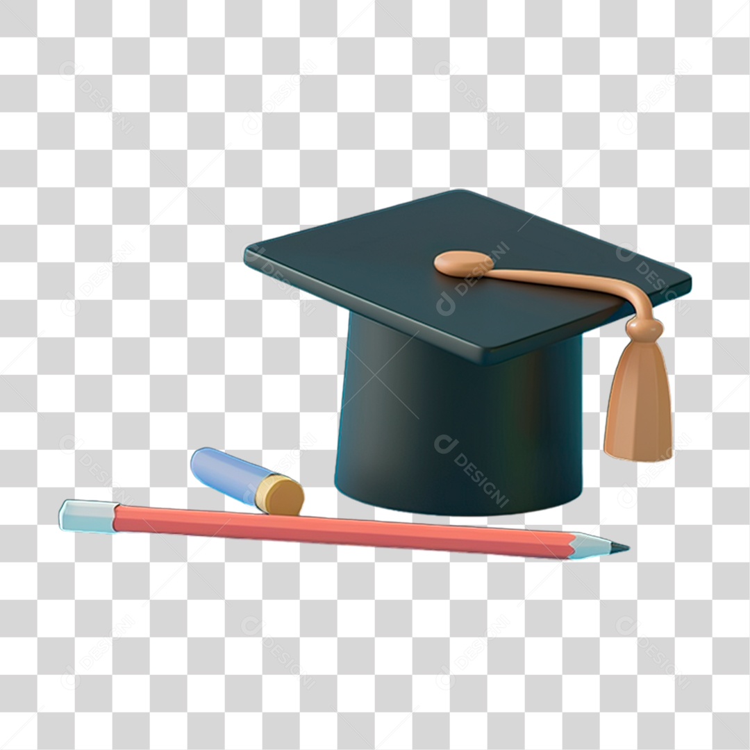 Lápis Chapéu de Formatura PNG Transparente
