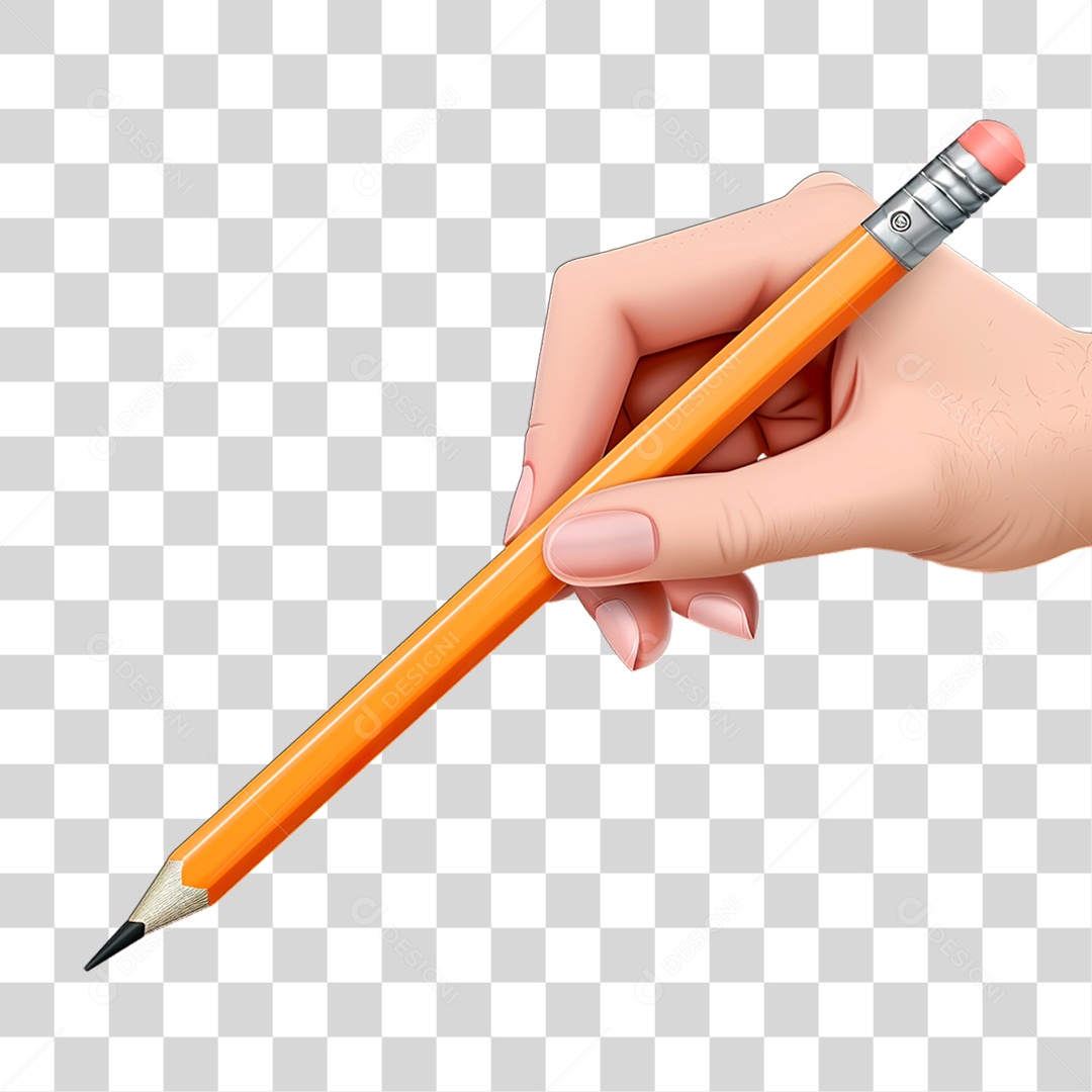 Mão Segurando Lápis PNG Transparente