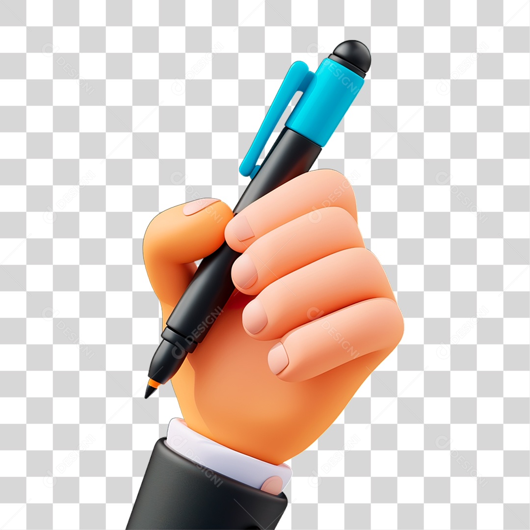 Mão Segurando Caneta PNG Transparente