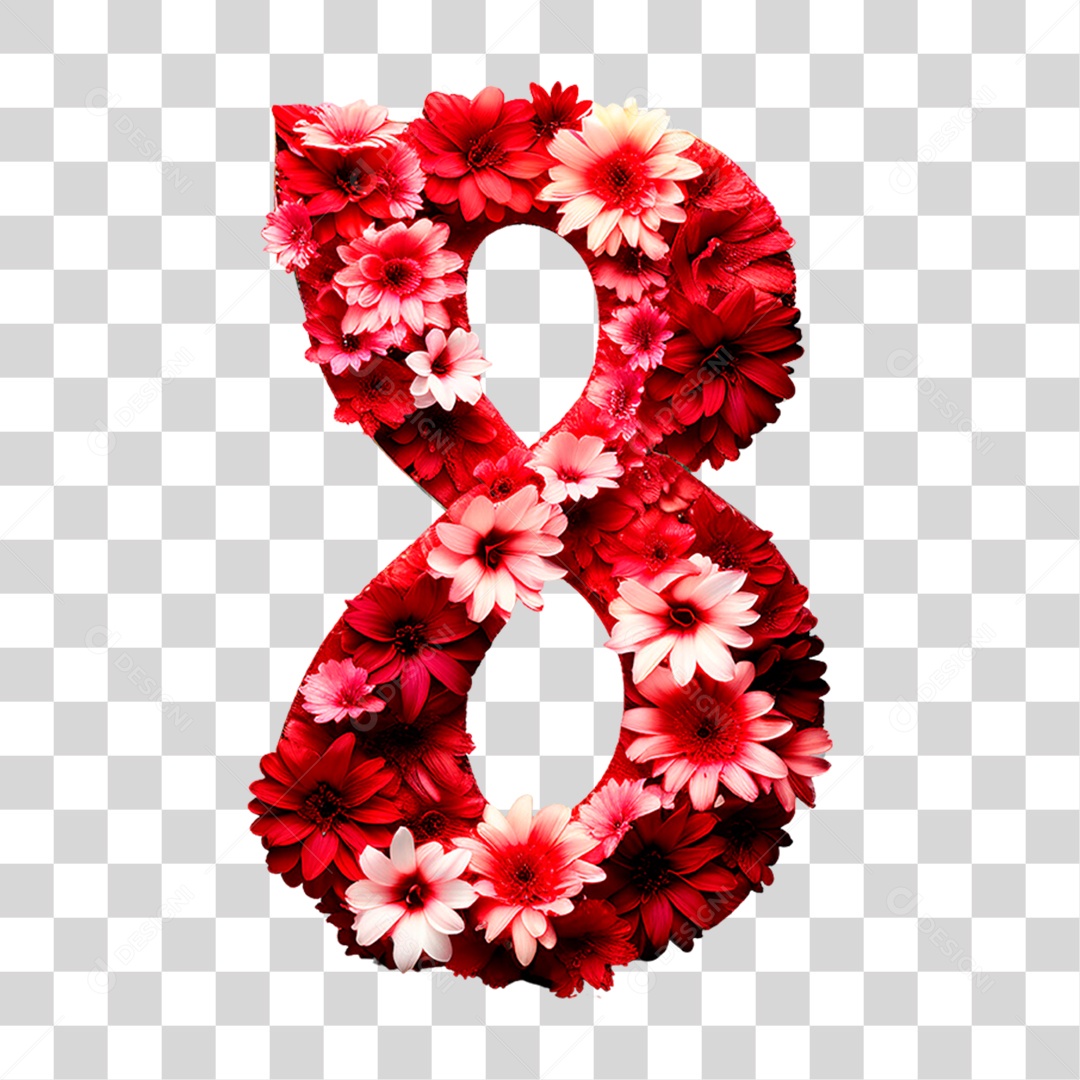 Elemento 3D Número 8 PNG Transparente