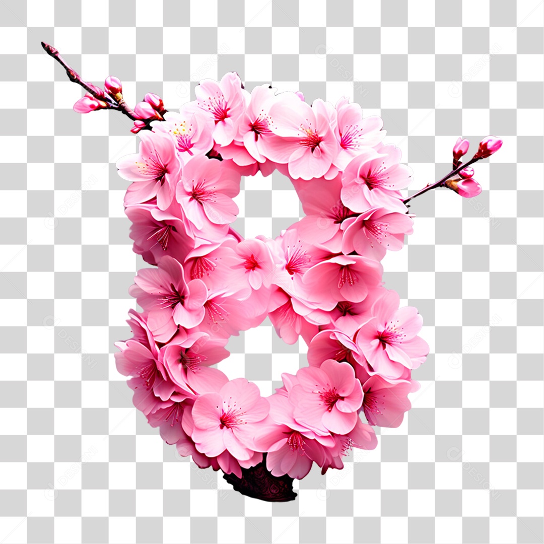 Elemento 3D Número 8 PNG Transparente