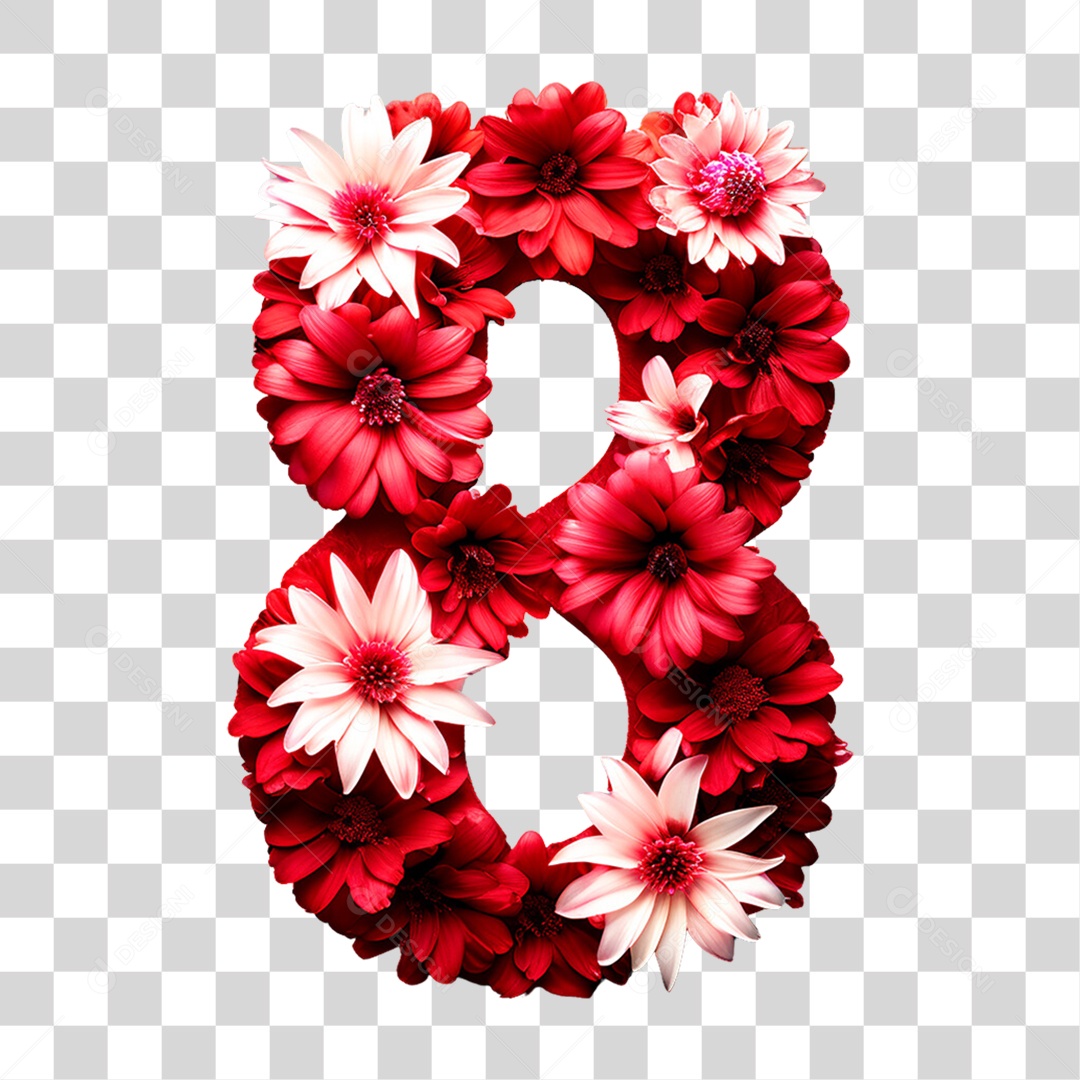 Elemento 3D Número 8 PNG Transparente