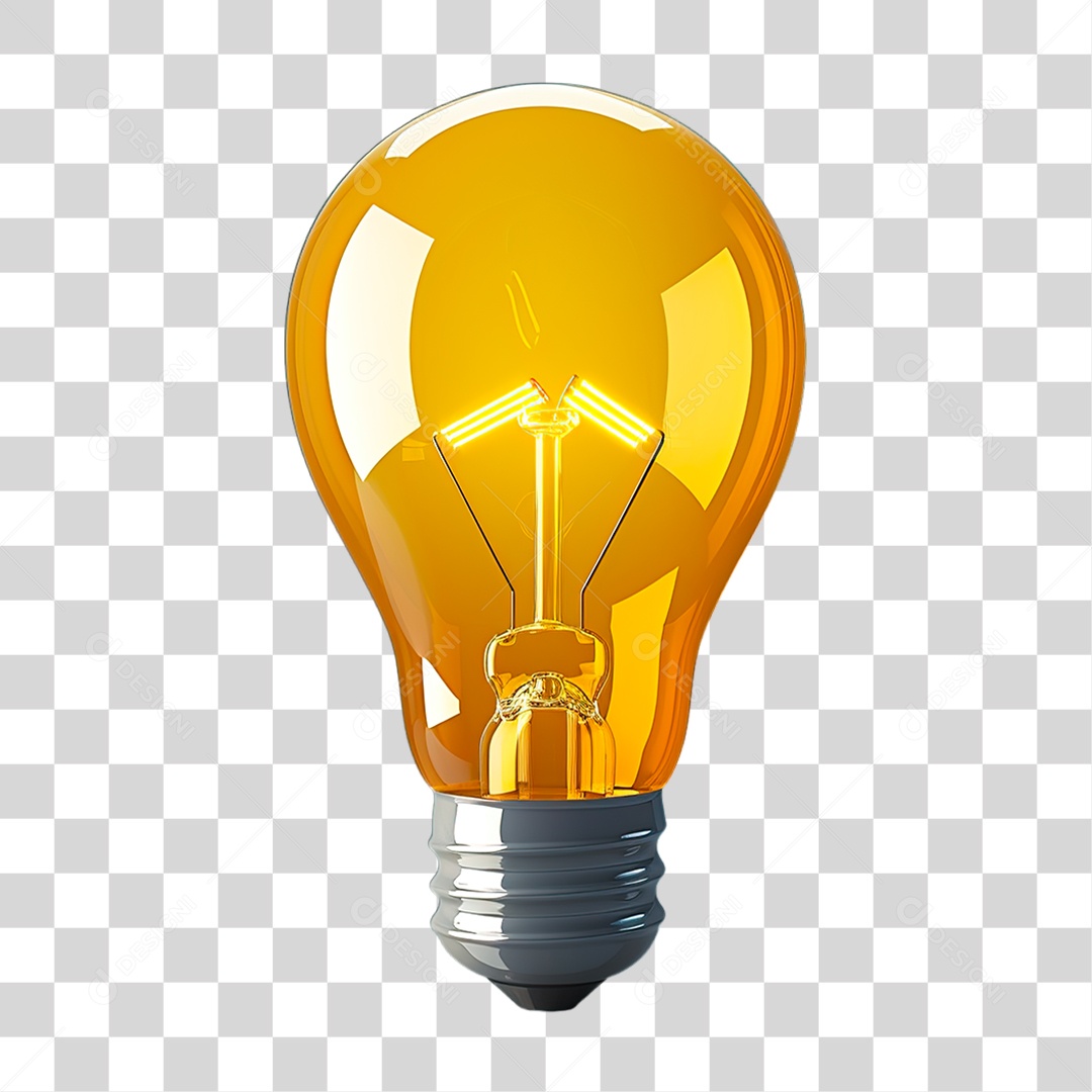 Lâmpada Amarela PNG Transparente