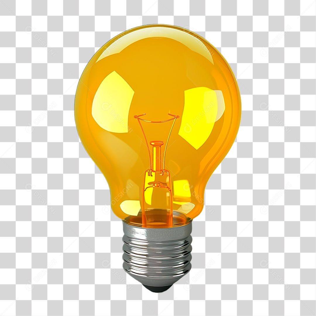 Lâmpada Amarela PNG Transparente