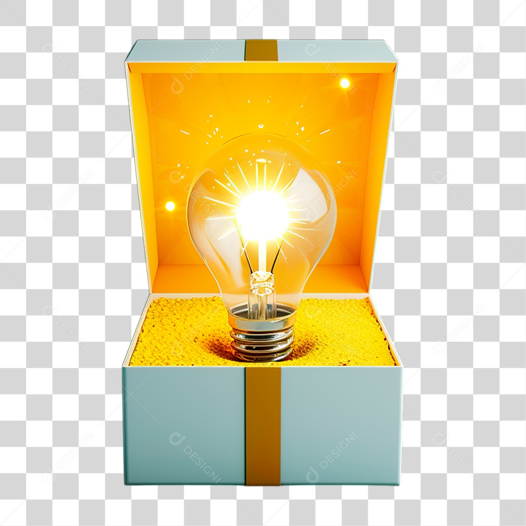 Lâmpada Amarela Dentro de uma Caixa de Teste PNG Transparente
