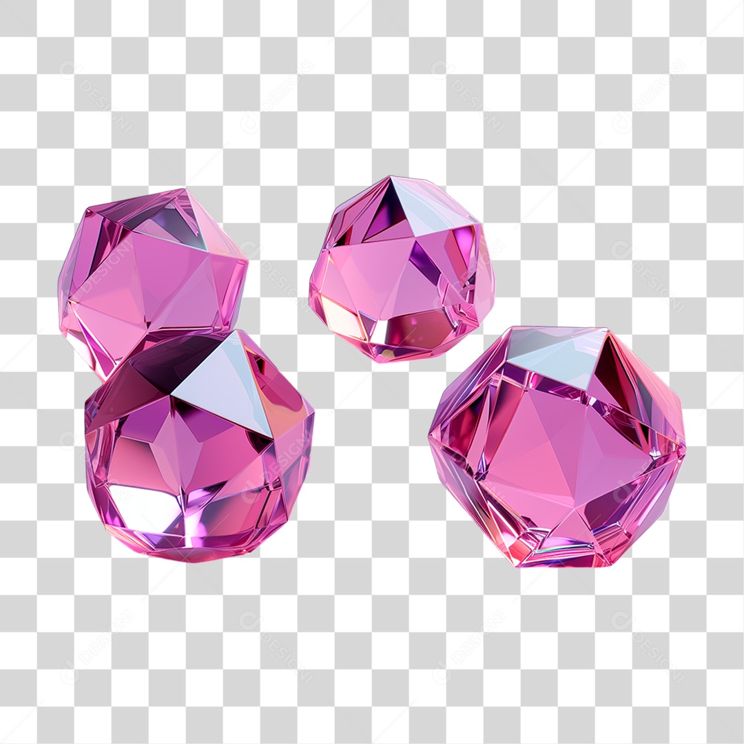 Cristais Rosa PNG Transparente