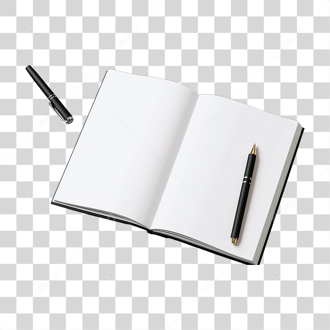 Caderno e Caneta PNG Transparente