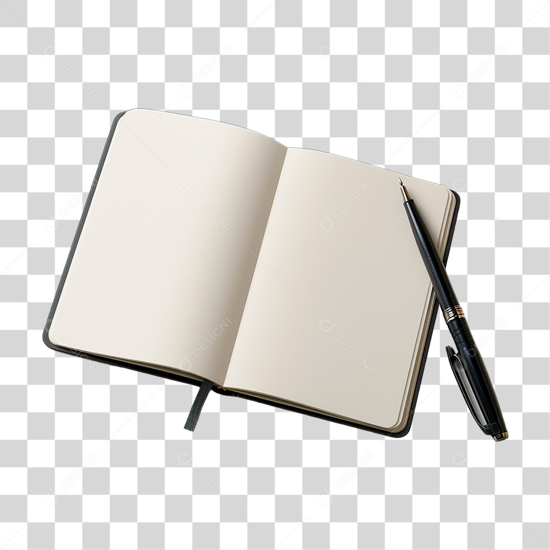Caderno e Caneta PNG Transparente