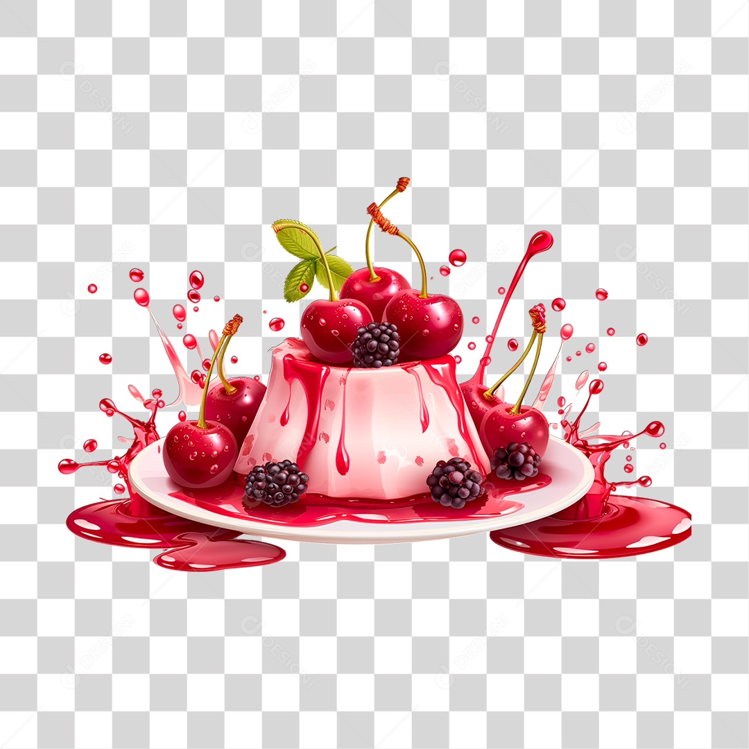 Bolo de Cereja PNG Transparente