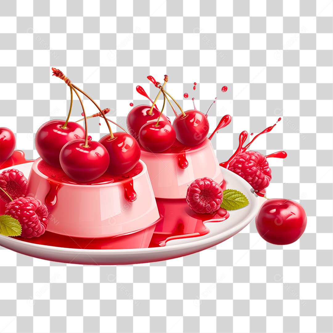 Bolo de Cereja PNG Transparente