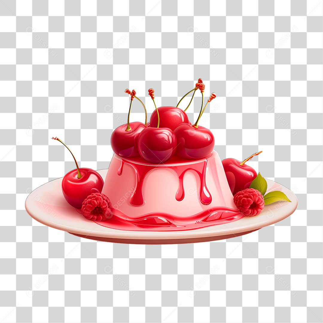 Bolo de Cereja PNG Transparente