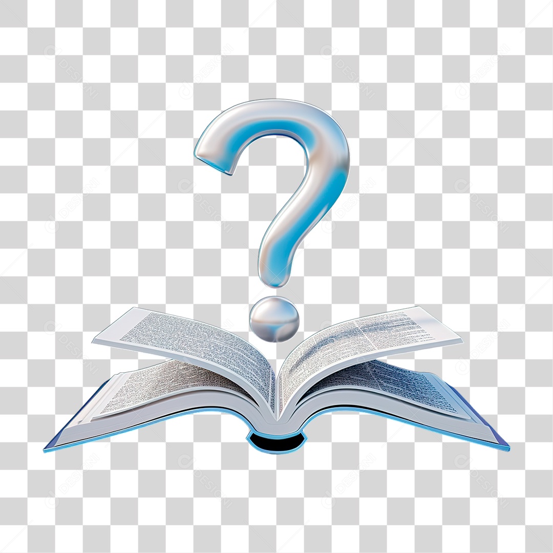 Livro com Ponto de Interrogação PNG Transparente